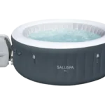 Bestway Lay-Z-Spa Bali 669L 4 Person 81 Air Jet LED Round Spa Hot Tub - Grey