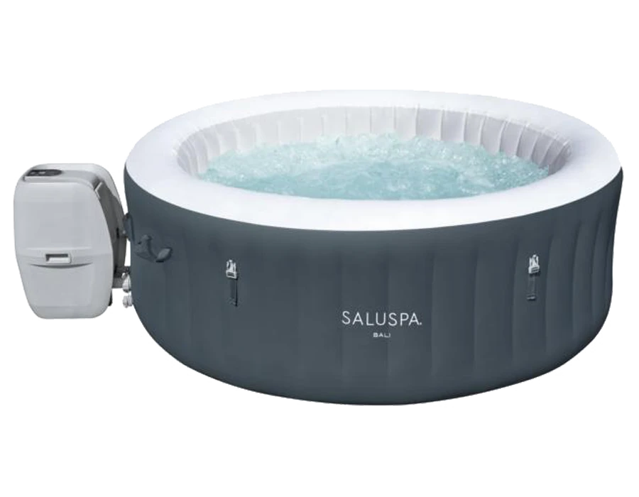 Bestway Lay-Z-Spa Bali 669L 4 Person 81 Air Jet LED Round Spa Hot Tub - Grey