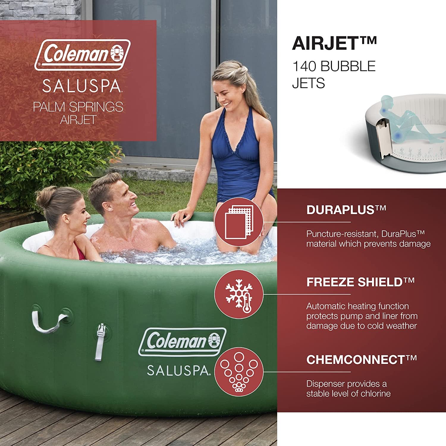 Forest Green Hot Tub | Coleman SaluSpa | Top Selling Spa