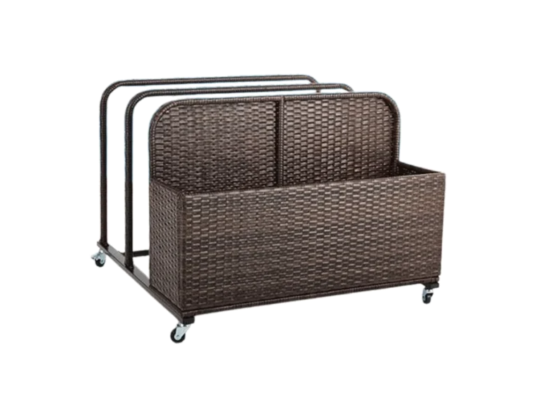 Poolside Float Storage Organizer, Outdoor Wicker Rattan Pool Float Holder