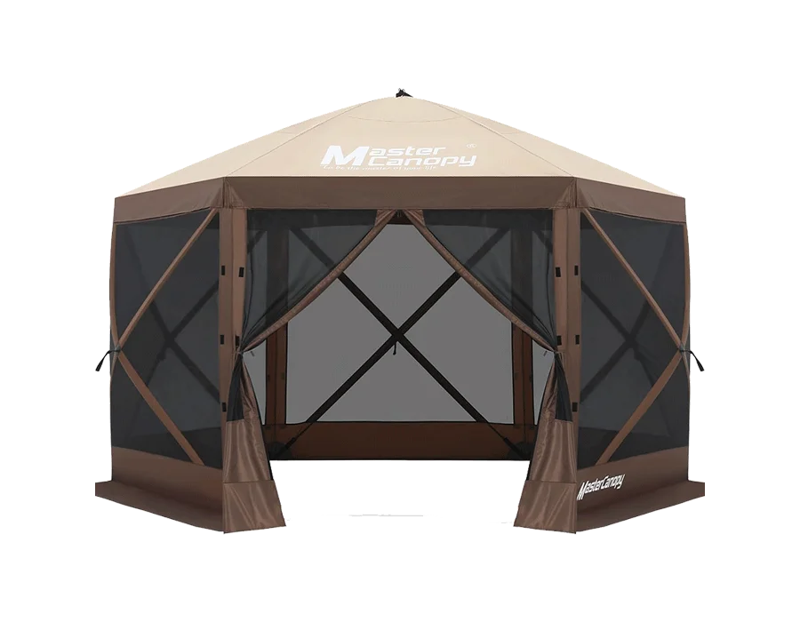 MASTERCANOPY 10x10FT Pop Up Gazebo Screen Tent - Instant Screen House with Netting