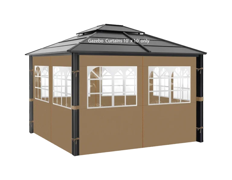 Gazebo Privacy Curtains 10' x 10' with PVC Windows